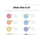 kid timetable worksheet What Time Is It? 5 Minute Increments