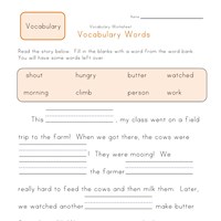 Worksheet Blank Vocabulary Worksheet fill in the blanks vocabulary worksheet 1 all kids network