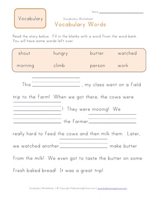 first grade vocabulary worksheets all kids network 1st grade vocabulary