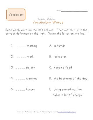 first grade vocabulary worksheets all kids network 1st grade vocabulary