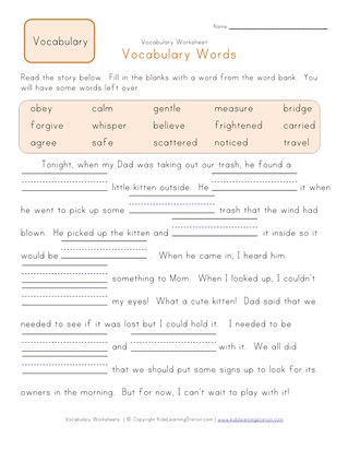 second grade vocabulary worksheets all kids network 2nd grade vocabulary