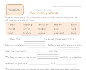 second grade vocabulary worksheets all kids network