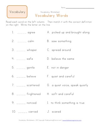 second grade vocabulary worksheets all kids network 2nd grade vocabulary