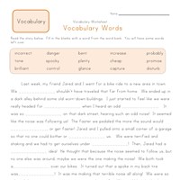 Printables Third Grade Vocabulary Worksheets third grade vocabulary worksheets all kids network