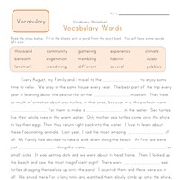 Printables Third Grade Vocabulary Worksheets third grade vocabulary worksheets all kids network