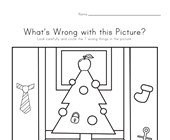 free printable worksheets for kindergarten christmas What's Wrong with the Picture - Christmas