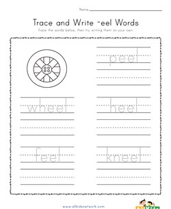 Trace and Write -eel Words