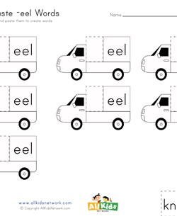 Word Family Cut and Paste -eel Words