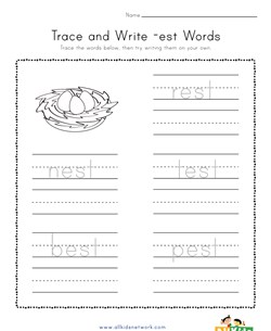 Trace and Write -est Words