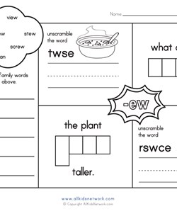 -ew Word Family Activities
