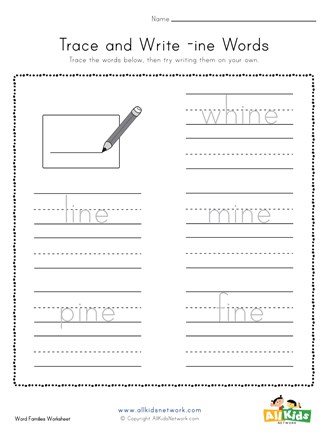 Trace and Write -ink Words