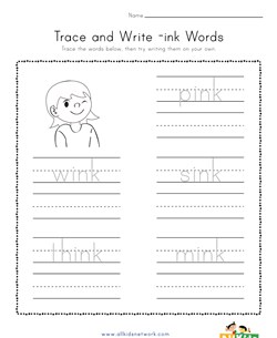 Trace and Write -ink Words