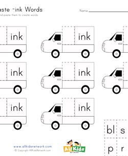 Word Family Cut and Paste -ink Words