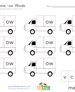 Word Family Cut and Paste -ow Words