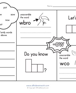 -ow Word Family Activities