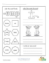 -ump Word Family Worksheets | All Kids Network