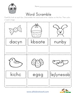 Easter Word Scramble Worksheet