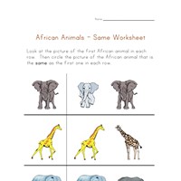Animals Worksheets - African Animals | All Kids Network