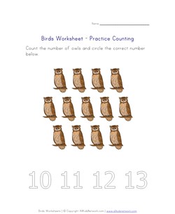 counting worksheet - number thirteen