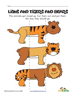 animal mix and match worksheet