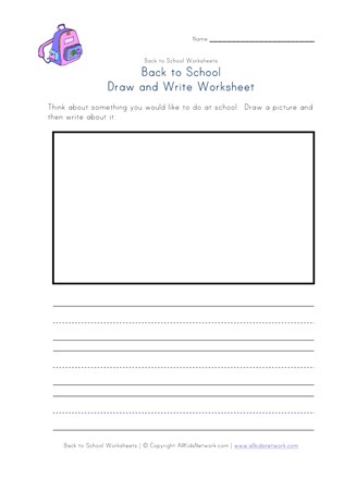 back to school draw and write worksheet