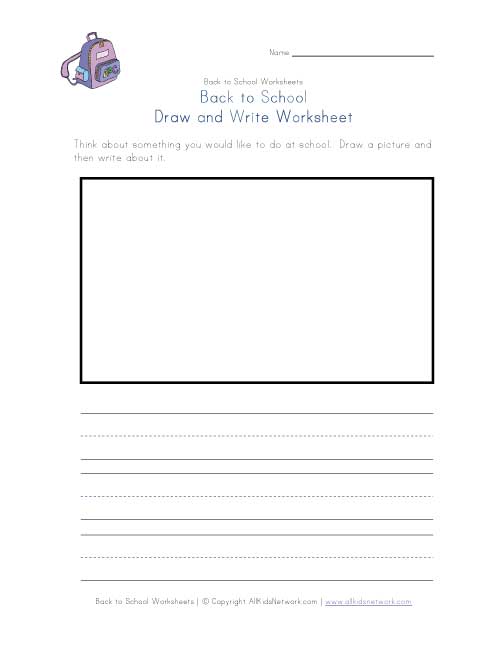 Back to school draw and write worksheet