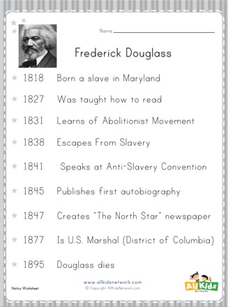 Frederick Douglas Worksheet | All Kids Network