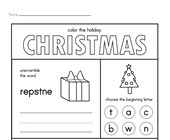 free printable worksheets for kindergarten christmas Christmas Activities Worksheet