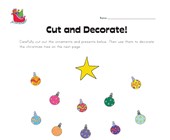free printable worksheets for kindergarten christmas Christmas Cutting Worksheet