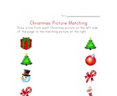free printable worksheets for kindergarten christmas christmas matching worksheet