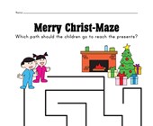 free printable worksheets for kindergarten christmas Christmas Maze