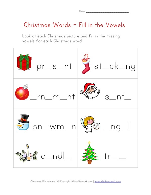 christmas word worksheet for kids missing vowels all kids network - Christmas Words That Start With S christmas word worksheet for kids missing vowels all kids network - Christmas Words That Start With S