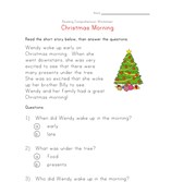 christmas reading worksheet