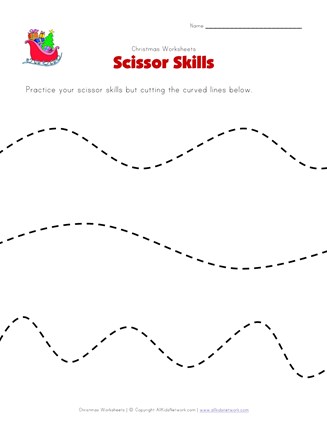 Christmas Scissor Skills for Kids