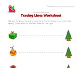 free printable worksheets for kindergarten christmas christmas tracing lines worksheet