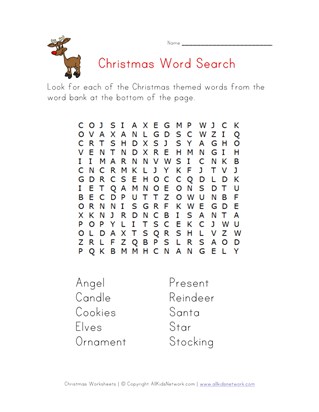 christmas worksheets for kids all kids network christmas themed words
