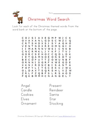 Christmas Songs Word Search Puzzle Activity Page with Coloring, Wordsearch