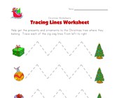 free printable worksheets for kindergarten christmas christmas tracing zig zag lines worksheet