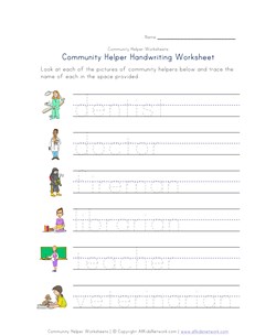 community helpers handwriting worksheet