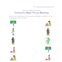 Worksheets Community Helpers Worksheet community helpers picture matching worksheet all kids network