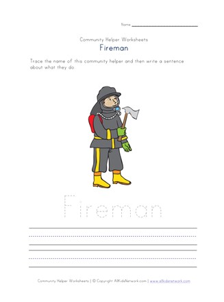 what a fireman does worksheet