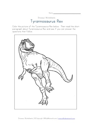 tyrannosaurus rex worksheet