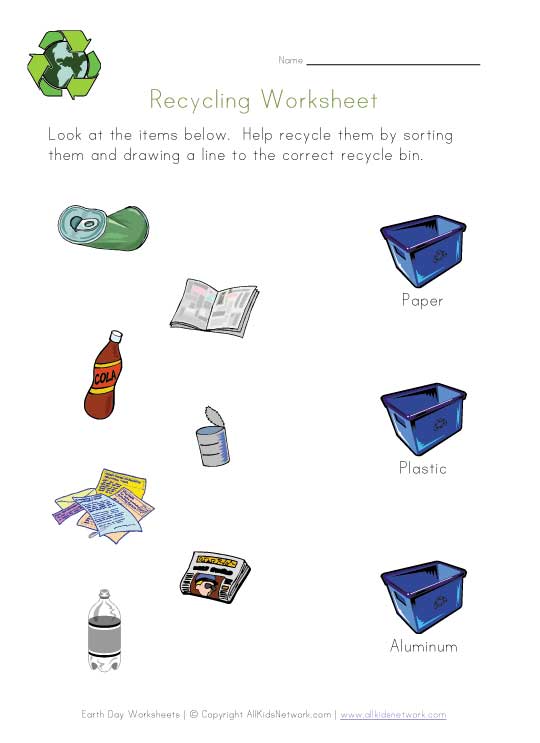 Slashcasual Recycling Worksheets For Kids