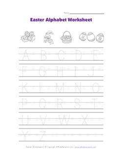 Easter alphabet worksheet