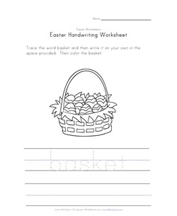 easter basket worksheet