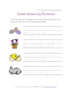 easter worksheet handwriting