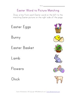 easter matching worksheet