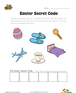 Easter Beginning Sounds - Secret Word Worksheet 2