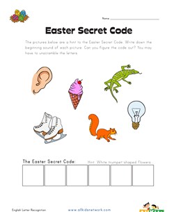 Easter Beginning Sounds - Secret Word Worksheet 3