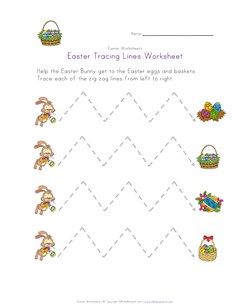 easter tracing lines worksheet